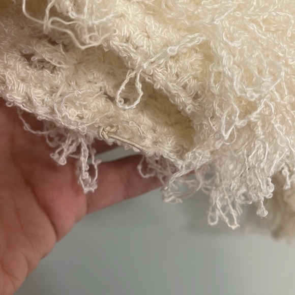 Sideffects Hand Crochet Ivory Tan Gray Pullover Sweater, Vintage, Size M - Picture 6 of 8